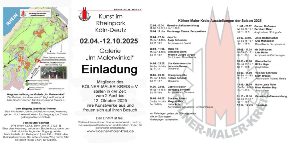 Saisonflyer 2025 Kölner Malerkreis